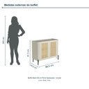 Ver imagem 3 de Buffet Bend 99 cm Porta Sextavada Incolar Luna com Pé Preto