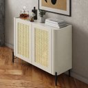 Ver imagem 1 de Buffet Bend 99 cm Porta Sextavada Incolar Luna com Pé Preto