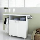 Ver imagem 5 de Conjunto Lavanderia com Armário e Tábua de Passar Organizadora Neve Espresso Móveis Branco