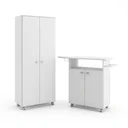 Ver imagem 7 de Conjunto Lavanderia com Armário e Tábua de Passar Organizadora Neve Espresso Móveis Branco