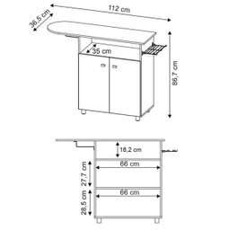 Conjunto Lavanderia com Armário e Tábua de Passar Organizadora Neve Espresso Móveis - 6