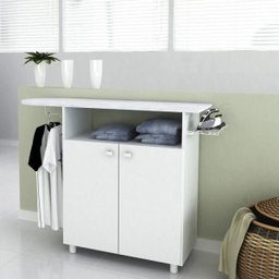 Conjunto Lavanderia com Armário e Tábua de Passar Organizadora Neve Espresso Móveis - 5