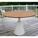 Ver imagem 2 de Mesa de Jantar Cone Redonda Velt 80 Cm Tampo Freijó Base Branca Personal Decor Branco