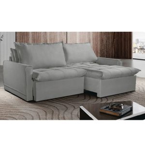 Sofá Cama Amsterdã Caixa Zero 2.60m Retrátil e Reclinável com Almofadas Soltas - Movenzo Estofados