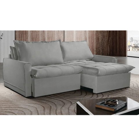 Sofá Cama Amsterdã Caixa Zero 2.60m Retrátil e Reclinável com Almofadas Soltas - Movenzo Estofados