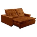 Ver imagem 3 de Sofa Retratil Reclinavel 2 Lugares 2,50m Atlantis Veludo Laranja Lansofbr