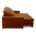 Ver imagem 5 de Sofa Retratil Reclinavel 2 Lugares 2,50m Atlantis Veludo Laranja Lansofbr
