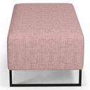 Ver imagem 6 de Kit 02 Puff Decorativo Sala de Estar Cléo 90cm Base de Ferro Preto W01 Linho Rosa - Lyam Decor