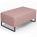 Ver mais imagens de Kit 02 Puff Decorativo Sala de Estar Cléo 90cm Base de Ferro Preto W01 Linho Rosa - Lyam Decor