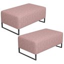 Ver imagem 1 de Kit 02 Puff Decorativo Sala de Estar Cléo 90cm Base de Ferro Preto W01 Linho Rosa - Lyam Decor