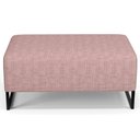 Ver imagem 3 de Kit 02 Puff Decorativo Sala de Estar Cléo 90cm Base de Ferro Preto W01 Linho Rosa - Lyam Decor