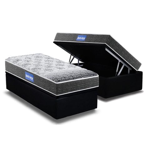 Cama Box Baú Solteiro: Colchão Molas Ensacadas Probel D23 Guarda Costas Super Resistente + Base