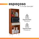 Ver imagem 3 de Armário de Cozinha Paneleiro Aries 4 Portas 1 Prateleira 1 Gaveta MDP 61cm Madeirado Areia