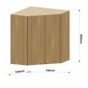 Ver imagem 3 de Armário Aéreo Canto Diagonal 74cm 2 Pts Elegance Luciane Móv Freijó/freijó