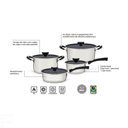 Ver imagem 3 de Jogo de Panelas Solar Ceramic em Aço Inox Fundo Triplo com Revestimento Interno Cerâmico