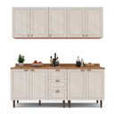 Ver imagem 5 de Cozinha Pérola 200cm 4 Peças com Tampo Off White/Freijó Yescasa