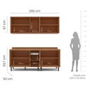 Ver imagem 3 de Cozinha Pérola 200cm 4 Peças com Tampo Off White/Freijó Yescasa