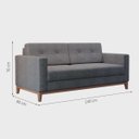 Ver imagem 4 de Sofá com 2 Lugares Living em Linho - Cinza