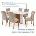 Ver imagem 6 de Conjunto Sala de Jantar 6 Lugares Quadrada Tampo MDF Mesa Astrid com Cadeiras Apogeu Bege Amêndoa Clean/Off White/Rinzai Bege