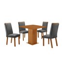 Ver imagem 1 de Mesa de Jantar Loren 90cm Tampo MDF Canto Reto Laminado com 4 Cadeiras Lira