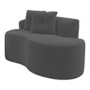 Ver imagem 4 de Kit Sofá e Poltrona Orgânica Living Bob com Almofadas Bouclê Cinza Escuro - Desk Design