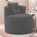 Ver mais imagens de Kit Sofá e Poltrona Orgânica Living Bob com Almofadas Bouclê Cinza Escuro - Desk Design
