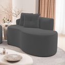 Ver imagem 3 de Kit Sofá e Poltrona Orgânica Living Bob com Almofadas Bouclê Cinza Escuro - Desk Design