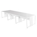 Ver imagem 6 de Mesa Trabalho Escritório 6 Pessoas 360cm Pé Metal F5 Office Cor:branco