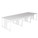 Ver imagem 3 de Mesa Trabalho Escritório 6 Pessoas 360cm Pé Metal F5 Office Cor:branco