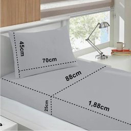 Jogo de Cama Buettner Solteiro Malha Basic Liso 2 Peças Prata - 3 Jogo de Cama Buettner Solteiro Malha Basic Liso 2 Peças Prata - 3