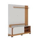 Ver imagem 2 de Estante Home Theater Jurerê 1.5 Off White Matte Freijó com Mesa de Centro Jeri Freijó Off White - Co