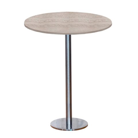 Mesa Pisa Beta Bistrô Fratini 107,50cm (a) Disco Redondo Inox Tampo Mdp Redondo Castanheira 70cm (l