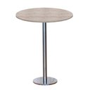 Ver imagem 1 de Mesa Pisa Beta Bistrô Fratini 107,50cm (a) Disco Redondo Inox Tampo Mdp Redondo Castanheira 70cm (l