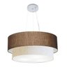 Pendente Cilíndrico Café e Linho Bege MJ-4082 Para Mesa de Jantar e Estar - 1