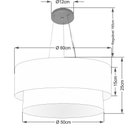 Ver imagem 2 de Pendente Cilíndrico Café e Linho Bege MJ-4082 Para Mesa de Jantar e Estar
