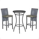 Ver imagem 1 de Mesa Bistrô e 2 Banquetas Roma Preta Corda Náutica Estofado 8 Trama Original