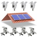 Ver imagem 1 de Kit Fixador Grampo Final e Intermediário Linha C para 03 Placas Painel Solar Alumínio e Inox | Perfi