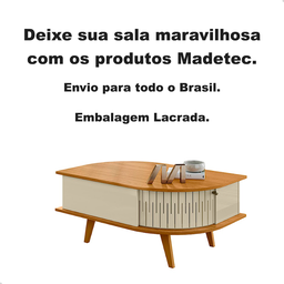 Mesa de Centro Sala de Estar Madeira Varanda Decorativa Pés Palito:opala - 2
