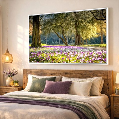 Quadro Jardim Das Flores sob Proteção Das Àrvores Iluminadas