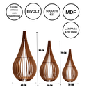 Ver imagem 4 de Abajur Grande de Chão CAPADÓCIA MDF Luminária -:Preto/Kit com 3 - 90x40cm, 75x40cm e 60x30cm