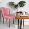 Cadeira Poltrona Sala Jantar Penteadeira Pétala Suede Rosa - 1