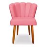 Cadeira Poltrona Sala Jantar Penteadeira Pétala Suede Rosa - 3
