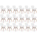 Ver imagem 1 de Kit 18 Cadeiras de Jantar Charles Eames Slim Wood Estofada - Branco