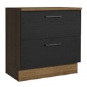 Ver imagem 1 de Balcão Armário de Cozinha 80 cm 2 Gavetas Rustic/Preto Agata Madesa