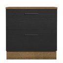 Ver imagem 6 de Balcão Armário de Cozinha 80 cm 2 Gavetas Rustic/Preto Agata Madesa