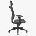Ver imagem 3 de Cadeira Escritório Presidente Brizza Plaxmetal Autocompensador Slider Braço 3D Piramidal Couríssimo 