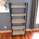 Ver imagem 2 de Estante para Livros Estilo Industrial 5 Prateleiras Madeira