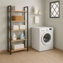 Ver imagem 3 de Estante para Livros Estilo Industrial 5 Prateleiras Madeira