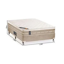 Cama Box + Colchão Casal Castor Premium Tecnopedic One Face Bege 138 X 188 X 70 - 2