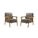 Ver imagem 1 de Poltrona Amora Linho Preto Decorativa Sala Estar Confortável